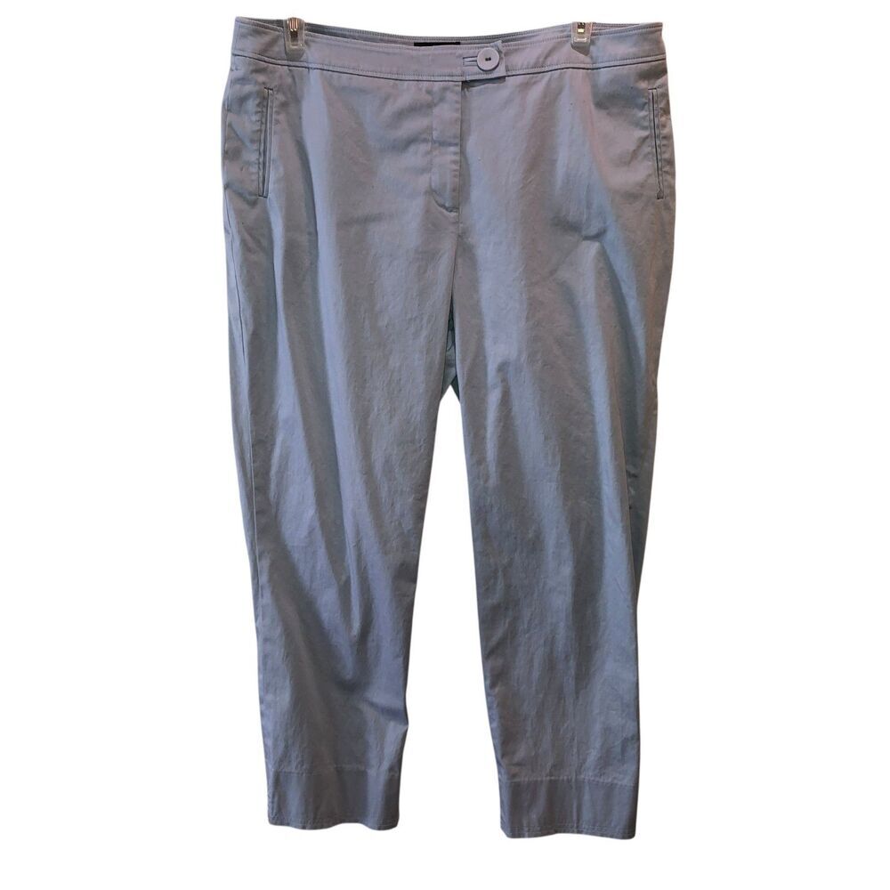 Investments Womens Size 18 Light Blue Flat Front Straight Leg Pants Trousers 18R